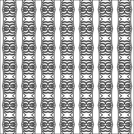Abstract patterns.Abstract shapes from lines. Raster graphics for design. Black and white pattern.のイラスト素材