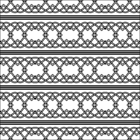 Black pattern on white wallpaper for web page, textures, card, poster, fabric, textile. Abstract background.Repeating background image.White texture. Lines shapes.のイラスト素材