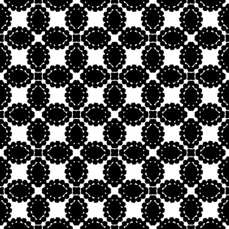 Abstract Shapes. Abstract Background Design. Vector seamless Black and White Pattern.Simple repeat pattern design.のイラスト素材