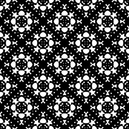 Abstract Shapes.Vector Seamless Black and White Pattern.Design element for prints, decoration,...