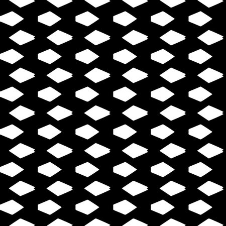 Seamless pattern. Black and white geometrical background with decorative tribal elements.Repeat pattern fot design background, wrapping paper, clothing, fabric, packaging. Graphic illustration.のイラスト素材