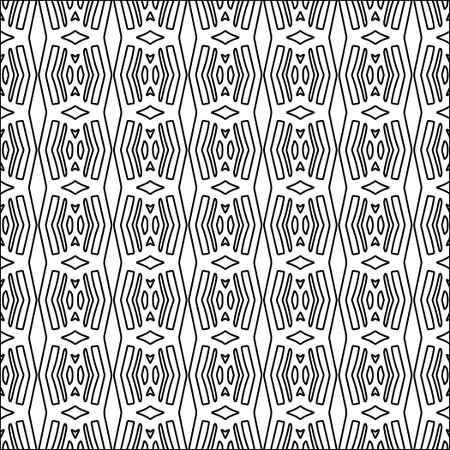Figures from lines.Black pattern on white wallpaper for web page, textures, card, poster, fabric, textile. Abstract background.Repeating background image.White texture.のイラスト素材