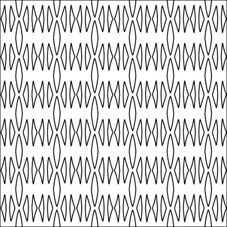 Figures from lines.Black pattern on white wallpaper for web page, textures, card, poster, fabric, textile. Abstract background.Repeating background image.White texture.のイラスト素材