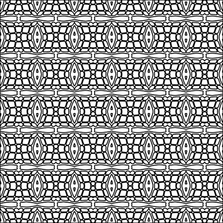 Figures from lines.Black pattern on white wallpaper for web page, textures, card, poster, fabric, textile. Abstract background.Repeating background image.White texture.のイラスト素材