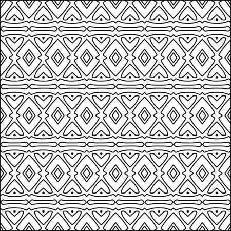 Texture with figures from lines.Abstract geometric black and white pattern for web page, textures, card, poster, fabric, textile. Monochrome graphic repeating design.のイラスト素材