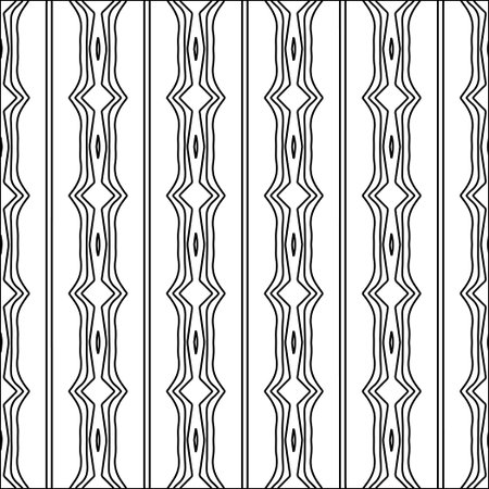 Figures from lines.Black pattern on white wallpaper for web page, textures, card, poster, fabric, textile. Abstract background.Repeating background image.White texture.のイラスト素材