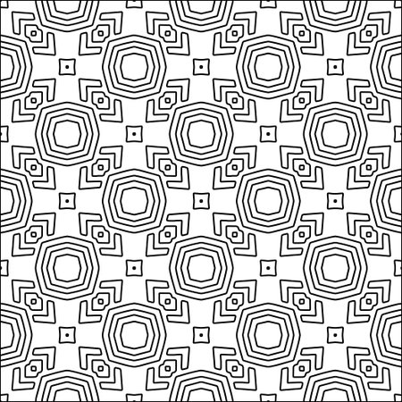 Black pattern on white wallpaper for web page, textures, card, poster, fabric, textile. Abstract background.Repeating background image.White texture. Lines shapes.のイラスト素材