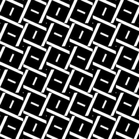 A white background with black design.Seamless texture for fashion, textile design, on wall paper, wrapping paper, fabrics and home decor. Simple repeat pattern. Geometric patterns.のイラスト素材