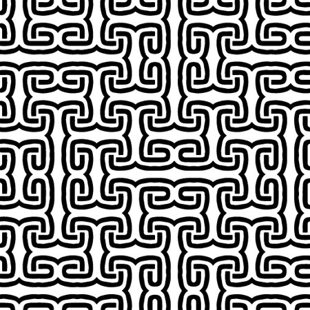 Abstract texture for fabric print, card, table cloth, furniture, banner, cover, invitation, decoration, wrapping.Seamless repeating pattern. Black and white color.Carpet pattern texture.のイラスト素材