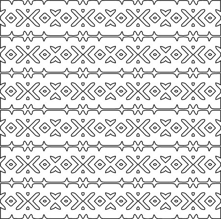 Linear pattern. Digital design.Black and white pattern for web page, textures, card, poster, fabric, textile. Linear Wallpaper Image. Repeating ornament.のイラスト素材