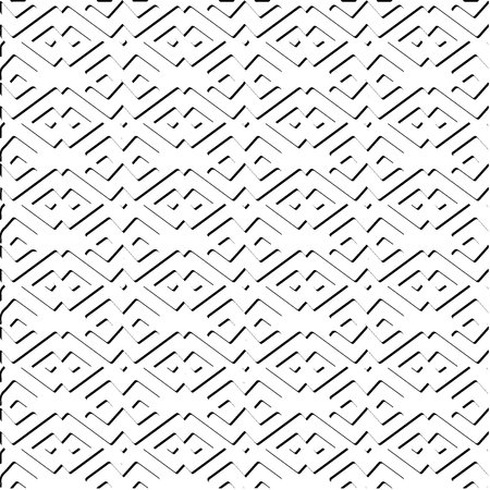 3d relief tiles. Vector pattern with symmetrical elements. Modern stylish abstract texture. Repeating tiles from striped elements. Black and white pattern.のイラスト素材