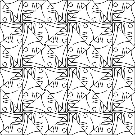 Linear pattern. Digital design.Black and white pattern for web page, textures, card, poster, fabric, textile. Linear Wallpaper Image. Repeating ornament.のイラスト素材