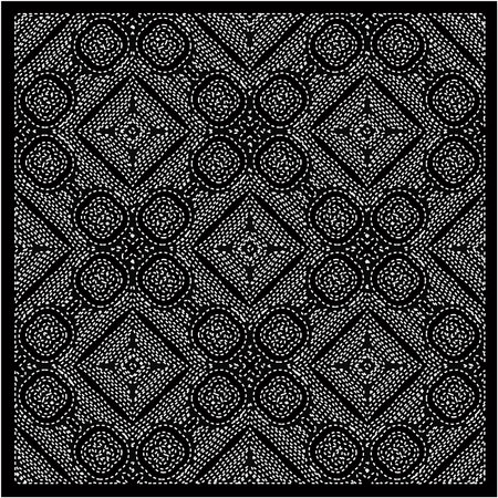 Abstract texture for fabric print, card, table cloth, furniture, banner, cover, invitation, decoration, wrapping.Repeating pattern. Black and white color.Carpet pattern texture.のイラスト素材