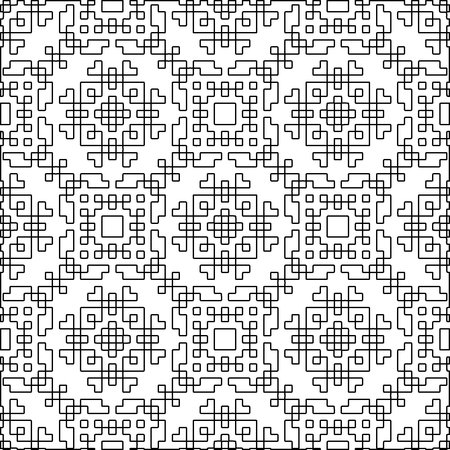 Linear pattern. Digital design.Black and white pattern for web page, textures, card, poster, fabric, textile. Linear Wallpaper Image.Repeating ornament.のイラスト素材