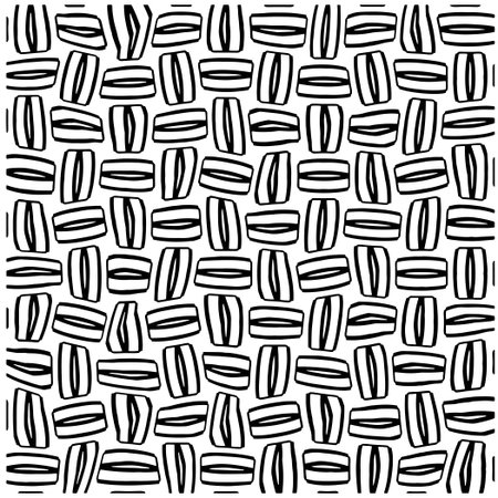 Abstract texture for fabric print, card, table cloth, furniture, banner, cover, invitation, decoration, wrapping.Seamless repeating pattern. Black and white color.Carpet pattern texture.のイラスト素材