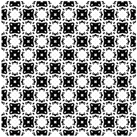 Abstract texture for fabric print, card, table cloth, furniture, banner, cover, invitation, decoration, wrapping.Seamless repeating pattern. Black and white color.Carpet pattern texture.のイラスト素材