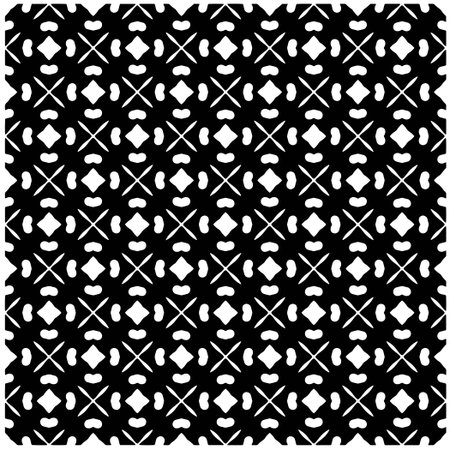Abstract texture for fabric print, card, table cloth, furniture, banner, cover, invitation, decoration, wrapping.Seamless repeating pattern. Black and white color.Carpet pattern texture.のイラスト素材