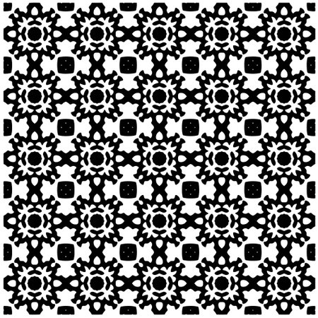 Abstract texture for fabric print, card, table cloth, furniture, banner, cover, invitation, decoration, wrapping.Seamless repeating pattern. Black and white color.Carpet pattern texture.のイラスト素材