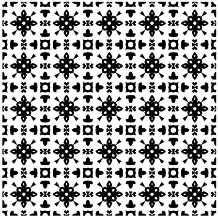 Abstract texture for fabric print, card, table cloth, furniture, banner, cover, invitation, decoration, wrapping.Seamless repeating pattern. Black and white color.Carpet pattern texture.のイラスト素材