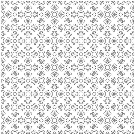 Linear pattern. Digital design.Black and white pattern for web page, textures, card, poster, fabric, textile. Linear Wallpaper Image. Repeating ornament.のイラスト素材