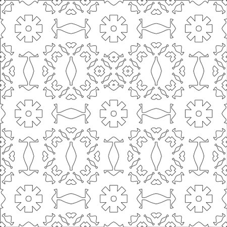 Line patterns. Digital design.Black and white pattern for web page, textures, card, poster, fabric, textile. Linear Wallpaper Image.のイラスト素材