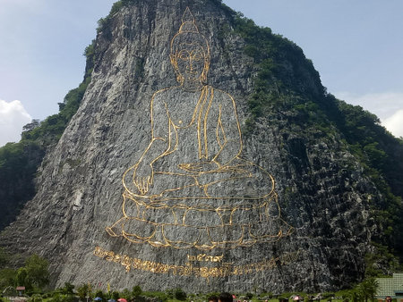 Buddha amulet on Phu Khaの写真素材