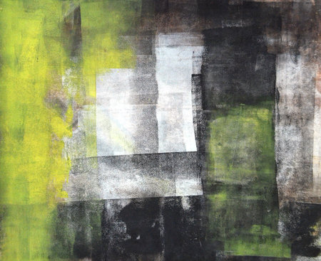 Black and Yellow Abstract Art Paintingの写真素材