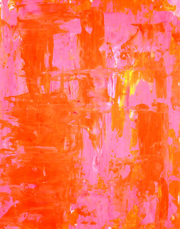 Orange and Pink Abstract Art Paintingの写真素材