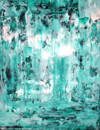 Turquoise Abstract Art Paintingの写真素材