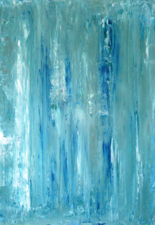 Teal and Blue Abstract Art Paintingの写真素材