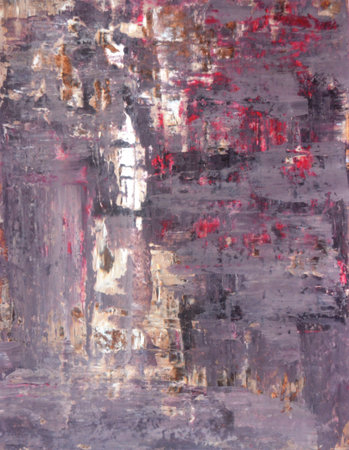 Purple and Beige Abstract Art Paintingの写真素材