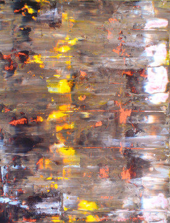 Brown and Orange Abstract Art Paintingの写真素材