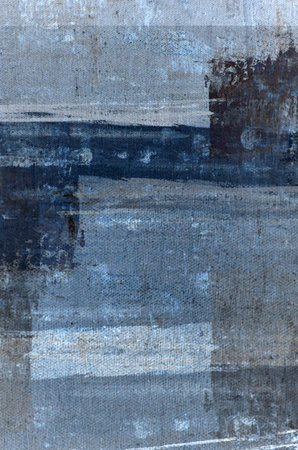 Blue and Grey Abstract Art Paintingの写真素材