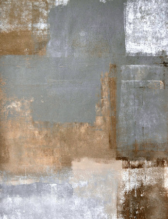 Grey and Brown Abstract Art Paintingの写真素材