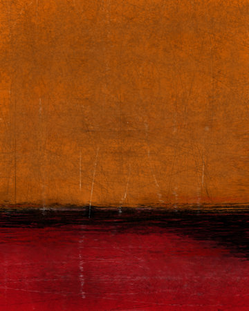 Orange and Red Abstract Art Paintingの写真素材
