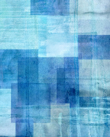Blue and Beige Abstract Art Paintingの写真素材