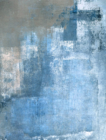 Blue and Grey Abstract Art Paintingの写真素材