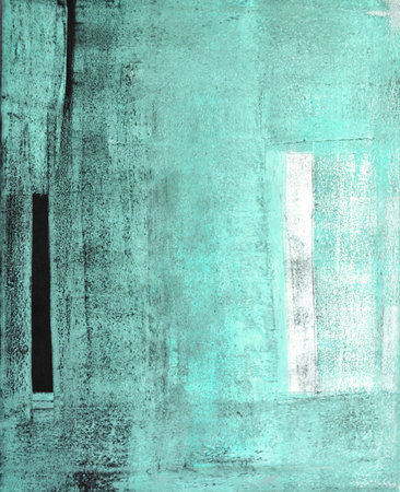 Green Abstract Art Paintingの写真素材