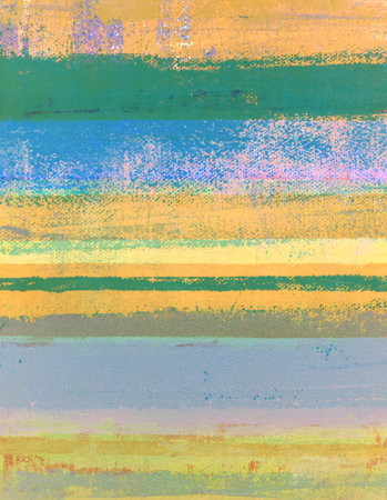 Orange and Green Abstract Art Paintingの写真素材