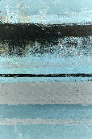 Blue and Grey Abstract Art Paintingの写真素材