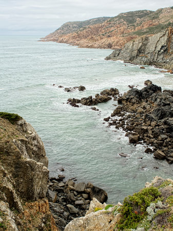 The shoreline of the Sintra Cascais protected areaの写真素材