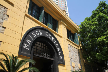 Hoa lo Prison Museum in Hanoi, Vietnamのeditorial素材