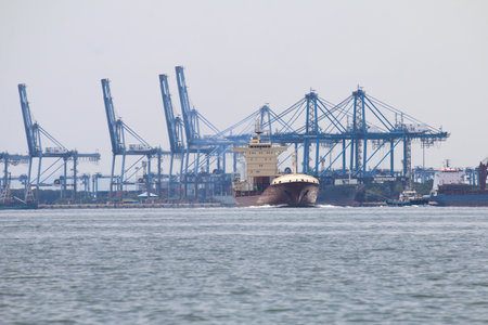 Cargo ships at Northport, Klang, Malaysia.