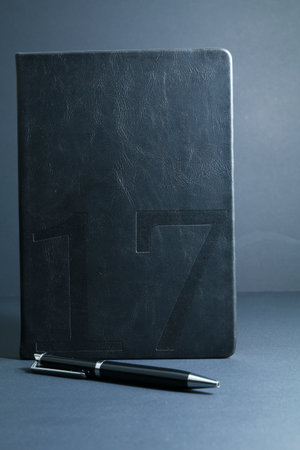 2017 planner with black penの写真素材