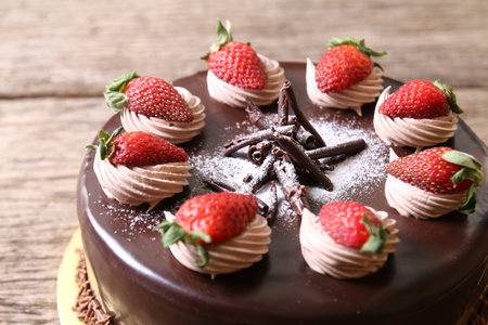 Chocolate strawberry cakeの写真素材