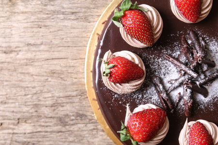 Chocolate strawberry cakeの写真素材