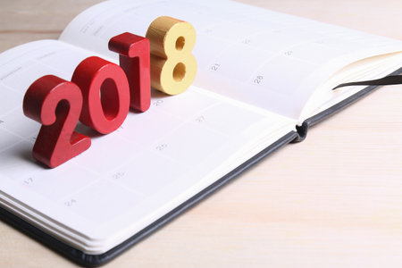 Year 2018 on plannerの写真素材