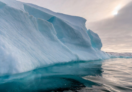 Icebergs in Glacier Lagoon, Ilulissat, Greenlandの写真素材