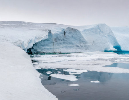 Icebergs in Antarctica. Global warming, climate change, fickle weatherの写真素材