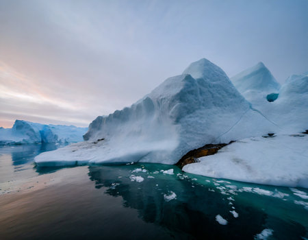 Icebergs in Glacier Lagoon, Antarctic Peninsula, Antarctica.